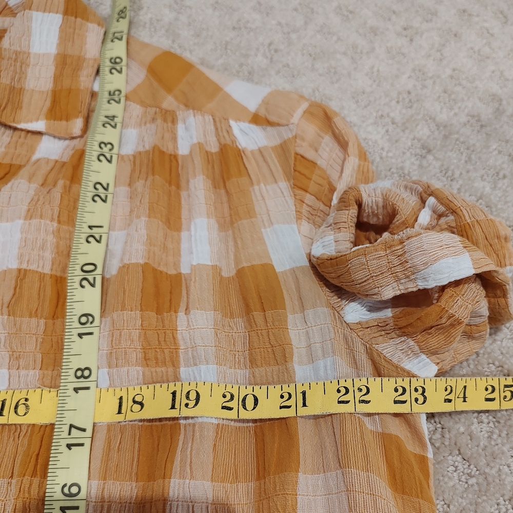 Sundance Lorna Camp Shirt Crinkle Fabric White Roll Sleeve Ruched … - Picture 4 of 11